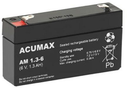 Akumulator ACUMAX 6V 1.3AH serii AM AM latarka