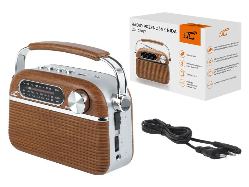Radio kuchenne retro mobilne Bluetooth akumulator